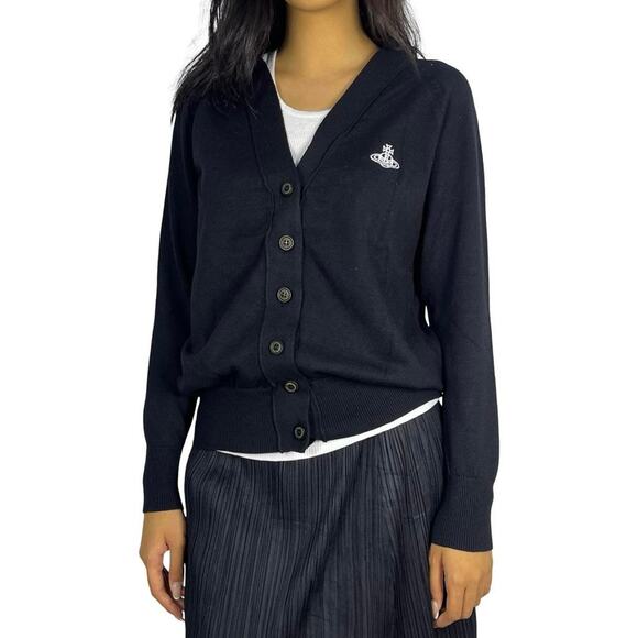 Vivienne Westwood Tops - Vivienne Westwood Anglomania Black Cardigan White Orb